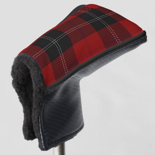 Clan Ramsay Ramsey roter schwarzer Tartan kariert Golf Headcover (3/4 Vorderseite)