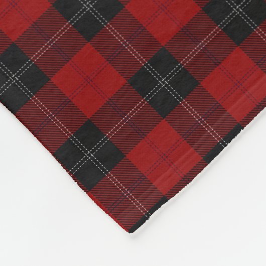 Clan Ramsay Ramsey roter und schwarzer Tartan Fleecedecke (Ecke)