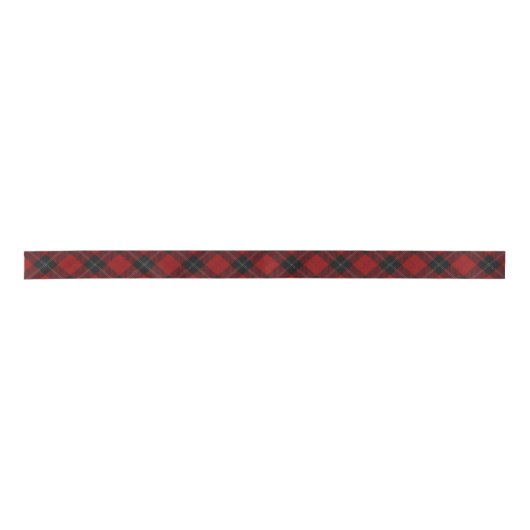 Clan Ramsay Ramsey roter und schwarzer Tartan Satinband (Vorderseite)