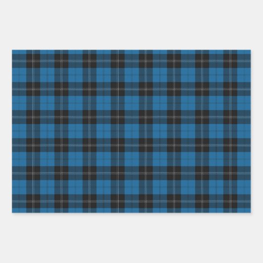 Clan Ramsay Red Blue und Orange Jagd Tartan Geschenkpapier Set (Vorderseite 2)