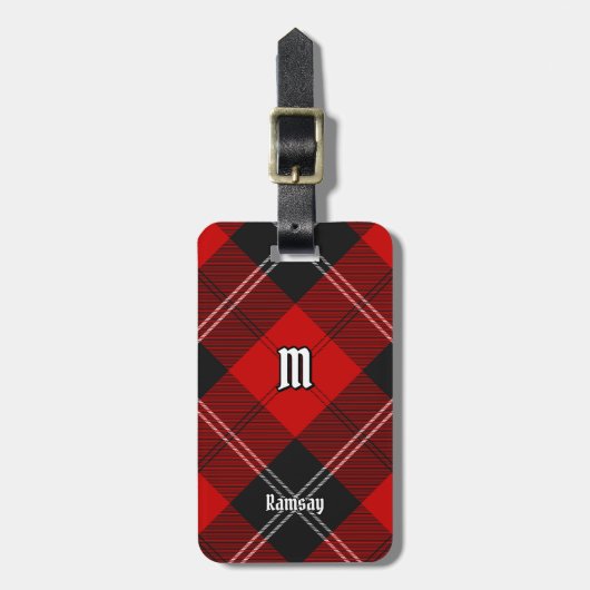 Clan Ramsay Red Tartan Gepäckanhänger (Vorderseite vertikal)