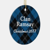 Clan Ramsay Scottish Blue Hunting Tartan Keramik Ornament (Rechts)
