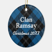 Clan Ramsay Scottish Blue Hunting Tartan Keramik Ornament (Links)
