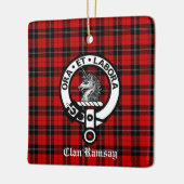 Clan Ramsay Wappen Abzeichen & Tartan Personalisie Keramikornament (Links)