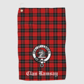 Clan Ramsay Wappen Abzeichen und Tartan individuel Golfhandtuch (Vorderseite)