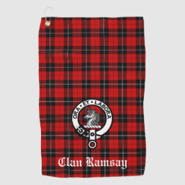 Clan Ramsay Wappen Abzeichen und Tartan individuel Golfhandtuch