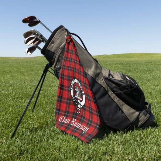 Clan Ramsay Wappen Abzeichen und Tartan individuel Golfhandtuch (Gras)