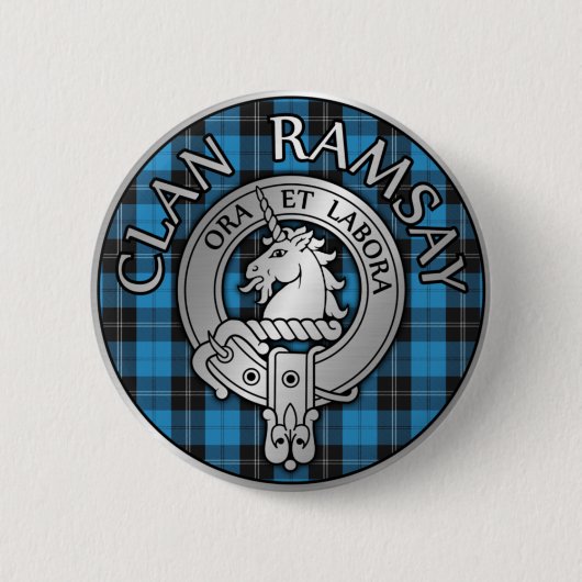 Clan Ramsay Wappen & Jagd Tartan Knot Button (Vorderseite)
