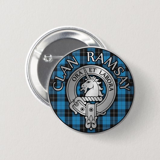 Clan Ramsay Wappen & Jagd Tartan Knot Button (Vorne & Hinten)