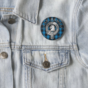 Clan Ramsay Wappen & Jagd Tartan Knot Button