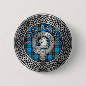 Clan Ramsay Wappen & Jagd Tartan Knot Button (Vorderseite)