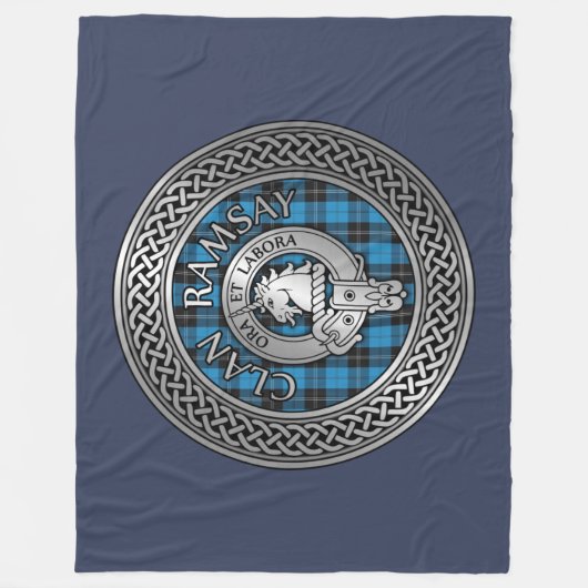 Clan Ramsay Wappen & Jagd Tartan Knot Fleecedecke (Vorderseite)