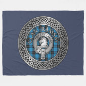 Clan Ramsay Wappen & Jagd Tartan Knot Fleecedecke (Vorderseite (Horizontal))