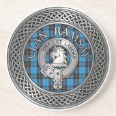 Clan Ramsay Wappen & Jagd Tartan Knot Getränkeuntersetzer (Vorne)