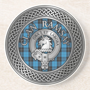 Clan Ramsay Wappen & Jagd Tartan Knot Getränkeuntersetzer