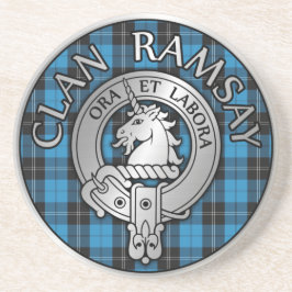Clan Ramsay Wappen & Jagd Tartan Knot Getränkeuntersetzer