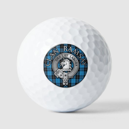 Clan Ramsay Wappen & Jagd Tartan Knot Golfball (Vorderseite)