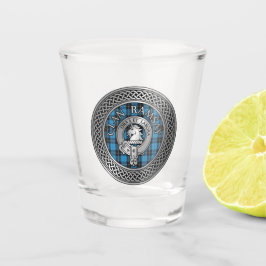 Clan Ramsay Wappen & Jagd Tartan Knot Schnapsglas