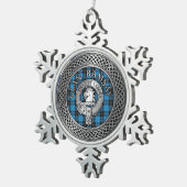 Clan Ramsay Wappen & Jagd Tartan Knot Schneeflocken Zinn-Ornament (Rechts)