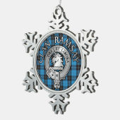 Clan Ramsay Wappen & Jagd Tartan Knot Schneeflocken Zinn-Ornament (Rechts)