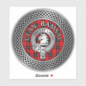 Clan Ramsay Wappen & Tartan Knot Aufkleber (Blatt)
