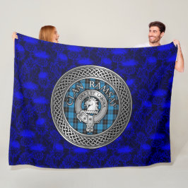 Clan Ramsay Wappen & Tartan Knot Fleecedecke