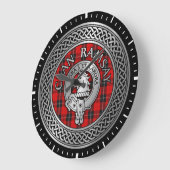 Clan Ramsay Wappen & Tartan Knot Große Wanduhr (Winkel)