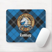 Clan Ramsay Wappen über Blue Hunting Tartan Mousepad (Mit Mouse)