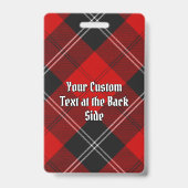 Clan Ramsay Wappen über Red Tartan Ausweis (Rückseite)