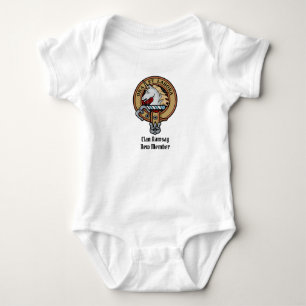 Clan Ramsay Wappen über Red Tartan Baby Strampler