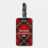 Clan Ramsay Wappen über Red Tartan Gepäckanhänger (Rückseite vertikal)