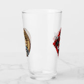 Clan Ramsay Wappen über Red Tartan Glas (Links)