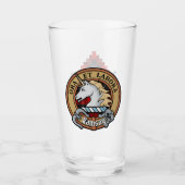 Clan Ramsay Wappen über Red Tartan Glas (Vorderseite)