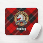 Clan Ramsay Wappen über Red Tartan Mousepad (Mit Mouse)