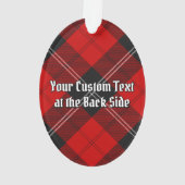 Clan Ramsay Wappen über Red Tartan Ornament (Rückseite)