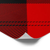 Clan Ramsay Wappen über Red Tartan Poster (Ecke)