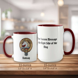 Clan Ramsay Wappen über Red Tartan Tasse