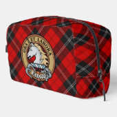 Clan Ramsay-Wappen über rotem Tartan Waschbeutel (Rechte Ecke)