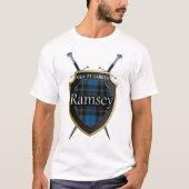 Clan Ramsey Ramsay Tartan-kariertes Schild u. T-Shirt (Vorderseite)