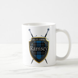Clan Ramsey Ramsay Tartan-Schild und Schwerter Kaffeetasse