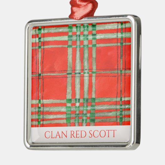 CLAN RED SCOTT Premium Square Ornament (Links)