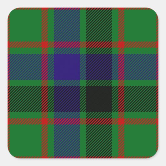 Clan-ReidTartan Quadratischer Aufkleber (Vorderseite)