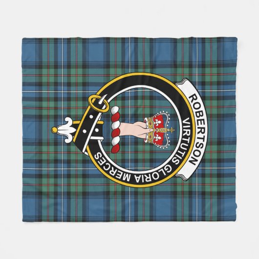 Clan Robertson Junting Ancient Tartan Kariert Fleecedecke (Vorderseite (Horizontal))