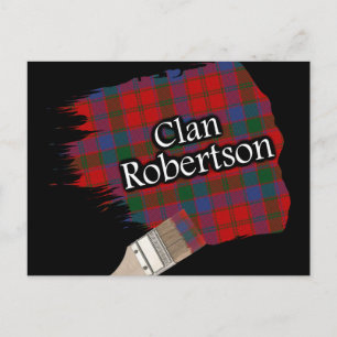 Clan Robertson Scottish Tartan Paint Brush Postkarte