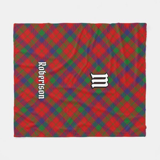 Clan Robertson Tartan Fleecedecke (Vorderseite (Horizontal))