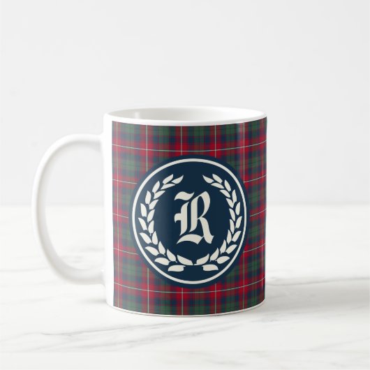 Clan Robertson Tartan Monogram Kaffeetasse (Links)