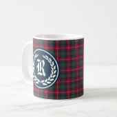 Clan Robertson Tartan Monogramm Kaffeetasse (Vorderseite Links)