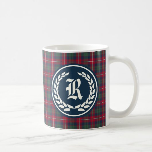 Clan Robertson Tartan Monogramm Kaffeetasse (Rechts)