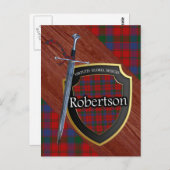 Clan Robertson Tartan Sword & Shield Postkarte (Vorne/Hinten)