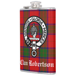 Clan Robertson Wappen Abzeichen & Tartan Flachmann